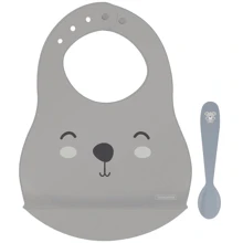 Дитячий набір Tramontina Baby Le Petit 2 пр. слинявчик + ложка gray (23797/604): Матеріал силікон