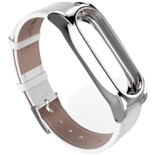 Кожаный ремешок MiJobs 2 Plus для Xiaomi Mi Band 2, White/Silver: Тип Ремешок