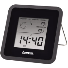 Hama TH50 Black: Метео измерения Внутренняя влажность, Внутренняя температура, Прогноз погоды