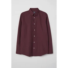 Сорочка H & M 5016168 46 бордова з довгим рукавом: Длина рукава Довгий