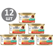 Влажный корм GOURMET Gold "Нежные биточки" для взрослых кошек с говядиной и томатами 12х85 г (7613035442474): Тип Влажный корм
