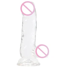Прозрачный фаллоимитатор на присоске ADDICTION — Clear Dildo with Balls 6" + вибропуля: Назначение Вагинальные
