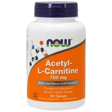 Now Foods Acetyl-L-Carnitine 750 mg Ацетил-Л-карнитин 90 табле: Тип L Карнитин
