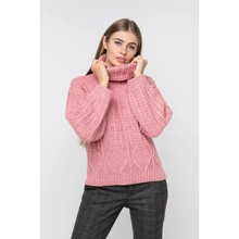 Свитер Sewel SW444 46-48 розовый с высокой горловиной: Сезон Зима
