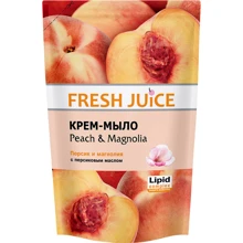 Fresh Juice Peach & Magnolia Крем-мыло персик и магнолия с персиковым маслом дой-пак 460 ml: Назначение Увлажнение, Очищение