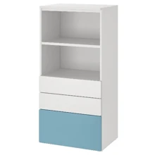 Шкаф ІКЕА SMÅSTAD / PLATSA 60х42х123 см бело-голубой с 3 ящиками (695.439.24): undefined undefined