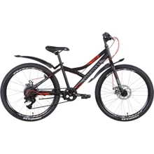 Велосипед 24" Discovery FLINT DD 2022 (черно-серо-красный (м)): Материал рамы сталь