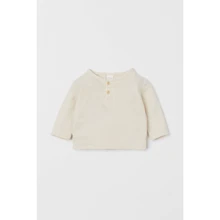 Лонгслив H&M 8142160 74 см светло-бежевый: Пол Девочка