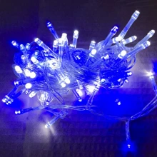 Электрогирлянда нить Novogod'ko 100 LED холодный белый+синий 5м. 8 режимов: Тип Линейная