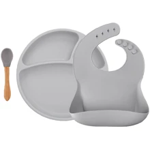 Набір для годування MinikOiOi BLW Set II силіконовий Powder Grey (101070017): Матеріал силикон