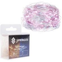 Гирлянда Springos 1.9 м 20 LED холодный бело-розовый (CL0013): Тип Линейная