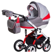 Универсальная коляска 2в1 Adamex Lara Rainbow Red-Grey: Тип коляски универсальная коляска (2-в-1)