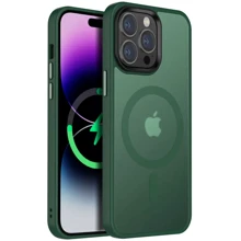 Чехол для iPhone Mobile Case TPU+PC Metal Buttons with MagSafe Colorful Dark Green for iPhone 16 Pro: Цвет зеленый