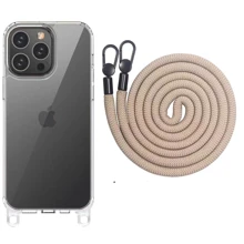 Чехол для iPhone Epic TPU Transparent with Straps Clay for iPhone 13 Pro: Цвет бежевый