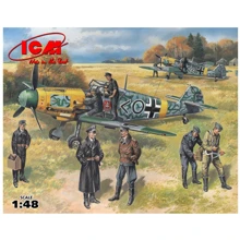 Немецкий истребитель Bf-109F-2 with German pilots & ground personnel (ICM48803): Производитель ICM