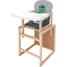 Стульчик-трансформер Babyroom Пеппи-230 eko серый / графит (крокодил) (680999): Тип трансформер
