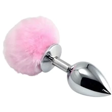 Анальна пробка із хвостиком LoveToy Large Silver Plug+Pompon: Для кого унісекс