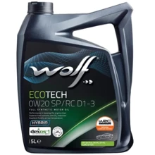 Моторное масло Wolf Oil ECOTECH 0W-20 SP RC D1-3 5 л: Тип Полусинтетическое