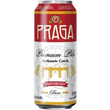 Упаковка пива Praga Premium Pils, светлое фильтрованное, 4.7% 0.5л х 24 банки (EUR8593875219490): Объем, л 0.5