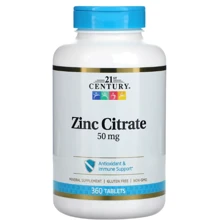 21st Century Zinc Citrate Цитрат цинку 50 мг 360 таблеток: Тип Цинк
