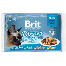 Влажный корм для кошек Brit Premium Cat pouch Обеденная тарелка в соусе 4x85 г (8595602519415): Тип паучи