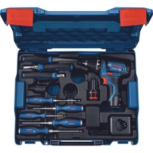 Професійний набір Bosch GSR 12V-15, 2 x GBA 12V 2.0Ah, GAL 12V-20 + набір ручного інструменту (060186810R): Призначення набору универсальный