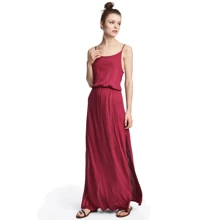 Платье H&M 2126297 42 малиновое повседневное длинное макси: Состав Вискоза
