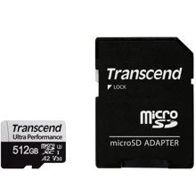Карта памяти Transcend 512GB microSDXC Class 10 UHS-I U3 A2 V30 + adapter (TS512GUSD340S): Тип карты MicroSDXC
