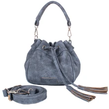 Женская сумка бакет-бэг Laskara темно-серая (LK10195-denim-grey): Пол Женский