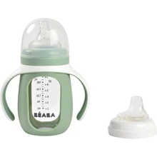 Поильник стеклянный Beaba 2 в 1 210 мл зеленый (913537): Производитель Beaba