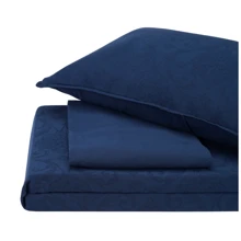 Комплект постільної білизни SoundSleep Stonewash Jakard Dress Blue сатин-жаккард євро темно-синій (93318150): Матеріал сатин, жаккард