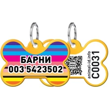Адреснік WAUDOG Smart ID з QR-паспортом, малюнок "Лінії 1", кістка, 31х21 мм, золото (0631-0006-17-gr): Виробник WAUDOG