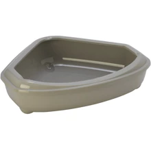 Туалет Moderna Cosy для кошек угловой с бортиком, 55х45х14 см серый (C146330): Вид Открытый