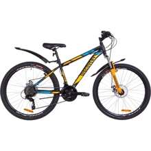 Велосипед Discovery TREK DD 26" 2019 черно-оранжевый с синим (м) (OPS-DIS-26-161): undefined undefined