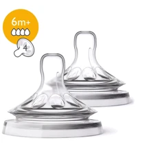 Соска силиконовая Philips AVENT Natural 6м+ 2 шт (SCF044/27): Поток быстрый