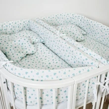 Постельный комплект для двойни 14 эл. Twins 4000-T-402-14, Сердечки, мятный: Тип постельный комплект