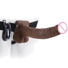 Полый страпон с вибрацией Fetish Fantasy Series 9 Vibrating Hollow, 23x4,5 см, коричневый: Для кого Для мужчин