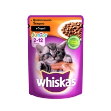 Влажный корм Whiskas для котят с домашней птицей в соусе 24х100г (4770608239367): Тип Влажный корм