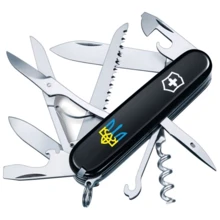 Мультитул Victorinox Huntsman Ukraine 91мм/15 функций/черный /Трезубец сине-желтый (1.3713.3_T0016u): Тип мини-мультитул