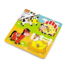 Дерев'яна рамка-вкладиш Viga Toys Мешканці ферми (59562): Тип пазл
