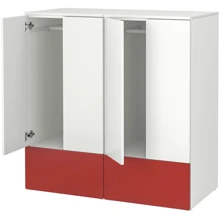 Стеллаж ІКЕА SMÅSTAD/PLATSA 120х57х123 см с 2 ящиками (595.498.89): undefined undefined