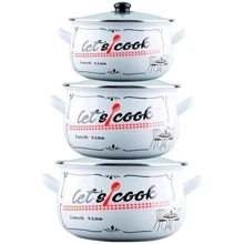 Набор кастрюль Gusto GT-T-3-LCW Lets cook 6 предметов (117622): Материал корпуса эмалированная сталь