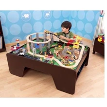 Залізниця KidKraft Espresso Train Table with Spiral Quarry Train Set (17959): undefined undefined