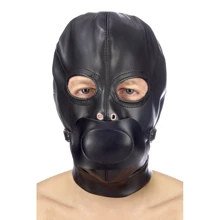 Шлем БДСМ с кляпом Fetish Tentation BDSM hood in leatherette with removable gag: Производитель Fetish Tentation