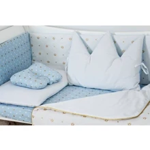 Постельный комплект 6 эл. Twins Dolce Insta 4075-D-501, Корона голубая, голубой: Тип постельный комплект
