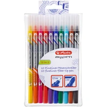 Фломастери-лайнери двосторонні Herlitz My.Pen 10шт 0,5 мм / 4мм кольорові: Тип На водній основі