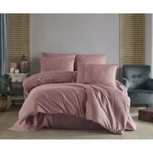 Комплект постільної білизни HOBBY Premium Sateen 300TC PLAIN Pudra сатин євро (75228_2.0): Матеріал сатин