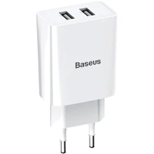 Зарядное устройство Baseus USB Wall Charger Speed Mini 2xUSB 2.1A 10.5W White (CCFS-R02): Кабель в комплекте отсутствует