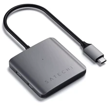Адаптер Satechi Aluminum Adapter USB-C to 4xUSB-C Space Gray (ST-UC4PHM): Колір серый