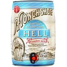 Пиво Monchshof Bayerisch Hell светлое фильтрованное 4.9% 5 л (PLS_4082100007697): Объем, л 5